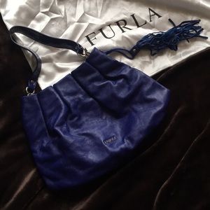 Furla Royal Blue Leather Bag new